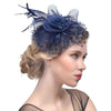 Fascinator Hat Feather Cocktail Flower Mesh Hair Clip for Girls & Women
