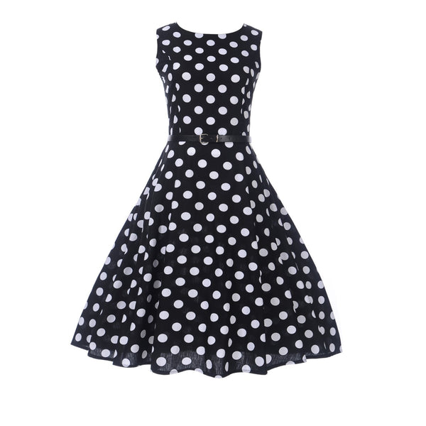 Women 1950s Retro Rockabilly Polka Dot Prom Cocktail Tea Party Dress