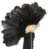 Ostrich Feather Fan Large Dance Fans White Black