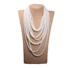 Multilayer Faux Pearls Flapper Long Necklace