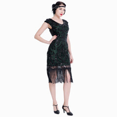 Green Great Gatsby Dresses 20's Themed Party Art Deco Charleston Wedding Guest|