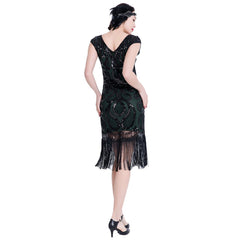 Green Great Gatsby Dresses 20's Themed Party Art Deco Charleston Wedding Guest|