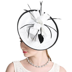 Vintage Feather Fascinator Hat Wedding Hair Clip Headwear Cocktail Royal Ascot