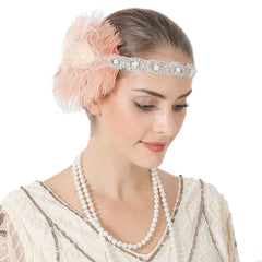 Vintage 1920s Gatsby Headpiece Women Flapper Headband for Roaring 20s Costume Party