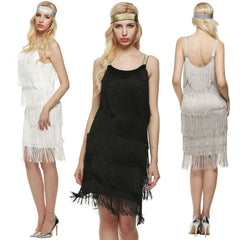 1920s Gatsby Tassels Party Flapper Beach Strip Dresses