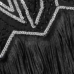 Sequined Style 1920s Fringe V-Neck Sleeveless Flapper Dress