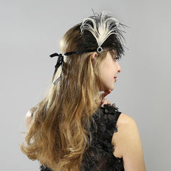 Fashion 1920s Gatsby Women Feather Hair Accessories Exquisite Flapper Headband
