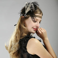 Fashion 1920s Gatsby Women Feather Hair Accessories Exquisite Flapper Headband