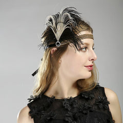 Fashion 1920s Gatsby Women Feather Hair Accessories Exquisite Flapper Headband