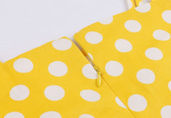 Yellow Polka Dot Sling 1950s Dresses Retro Style Tea Party