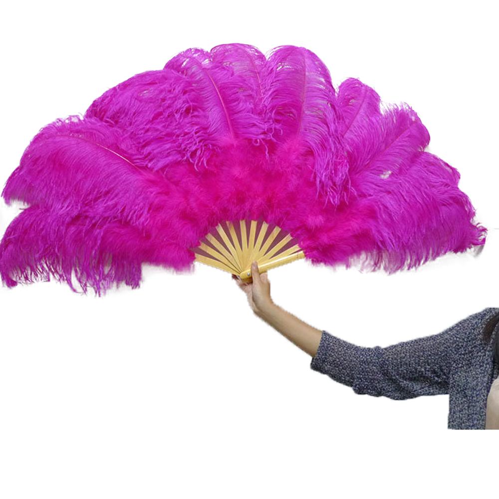 Ostrich Feather Fan Large Dance Fans Rose Red – VINTAGEPOST